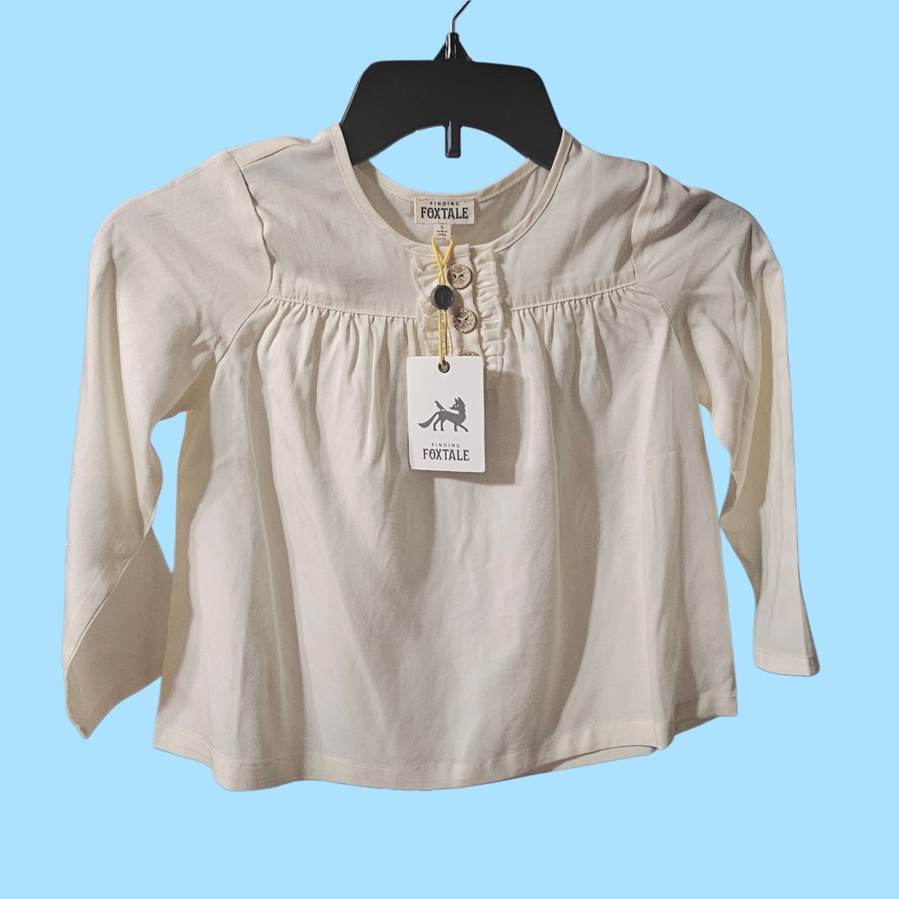 Cream Kids Long Sleeve Blouse